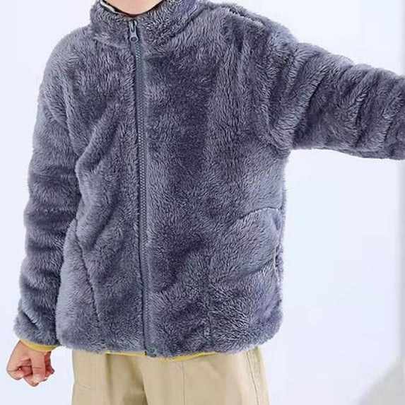 LFEOOST Puff Jackets for Girls Little/Big Kids Boys and Girls Solid Color Zipper Long Winter Jackets for Kids Girls Gray 3-4Years