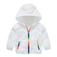 thumbnail image 1 of LFEOOST Summer Fall Outdoor Jacket 1-12 Years Kids Boys Girls Sun Protection Hoodie Jacket Toddler Lightweight Breathable Outwear White 130, 1 of 8