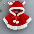 thumbnail image 1 of LFEOOST Toddler Baby Girls Warm Coat Winter Warm Fuzzy Hooded Thicken Coat Princess Cloak Infant Girls Winter Coat Red 2-3Years, 1 of 5