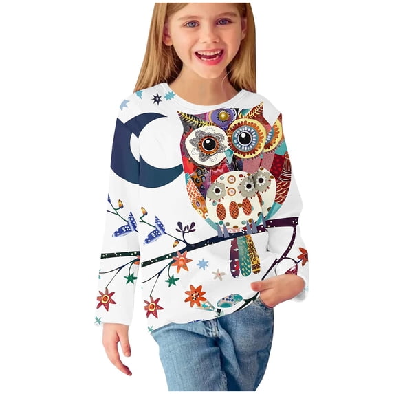 LFEOOST Toddler Boys Girls Long Sleeve T-Shirts Unisex Kids Cotton Basic Round Neck Top Tee Birthday Gifts for Teen Girls Multicolor 5 Years
