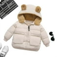 thumbnail image 1 of LFEOOST Toddler Boys Girls Winter Coat with Hooded Warm Puffer Coat for Toddler Hoods Infant Outerwear White 2-3 Years, 1 of 5