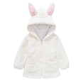 thumbnail image 1 of LFEOOST Toddler Boys Girls Winter Windproof Prints Bear Ears Hooded Coat Jacket 3-8 Year Old Girl Jacket White 110, 1 of 8