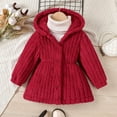 thumbnail image 1 of LFEOOST Toddler Kids Baby Girls Winter Fuzzy Hoodies Fleece Sherpa Long Sleeve Jacket Casual Warm Button Down Cardigan Coat (Red, 3 Years), 1 of 6