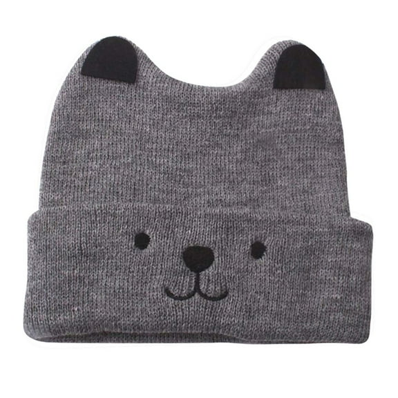 LFEOOST Unisex Toddler Baby Kid Girl Boy Knit Hat Bear Pattern Beanie Crochet Warm Fall Winter Wool Cap