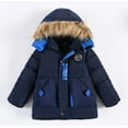 thumbnail image 1 of LFEOOST Winter Coat Children Winter Boy Jacket Coat Hooded Coat Fashion Kids Warm Clothes Ski Coats Navy 2-3 Years, 1 of 9