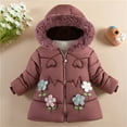 thumbnail image 1 of LFEOOST Winter Coat Toddler Girl Hooded Warm Winter Jacket for Kids Sherpa Lined Thick Puffer Jacket Windproof Outwear Snowsuit (Red, 18 Months), 1 of 4