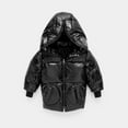 thumbnail image 1 of LFEOOST Winter Down Coats for Kids Baby Boys Girls Full Zip Up Light Puffer Padded Jacket Hoods Infant Outerwear Black 140, 1 of 4