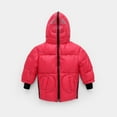 thumbnail image 1 of LFEOOST Winter Down Coats for Kids Baby Boys Girls Full Zip Up Light Puffer Padded Jacket Hoods Infant Outerwear Red 110, 1 of 4