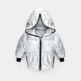 thumbnail image 1 of LFEOOST Winter Down Coats for Kids Baby Boys Girls Full Zip Up Light Puffer Padded Jacket Hoods Infant Outerwear Silver 110, 1 of 4