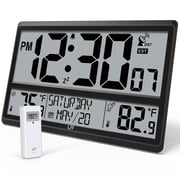 LFF Atomic 14.20 Digital Outdoor Wall Clock, Battery Operated