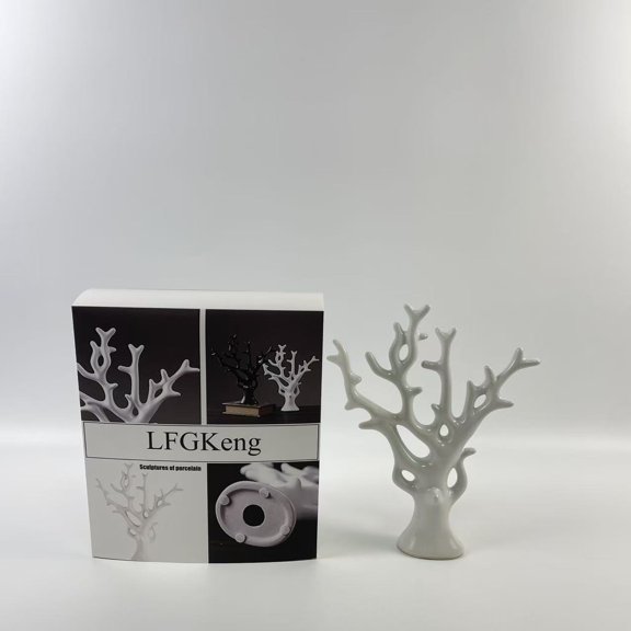 LFGKeng Sculptures of porcelain,1pc Ceramic Trinkets Wedding Decoration Hangers to Decorate Girl Gift Jewelry Tree Holder Display Tree Jewelry Tree
