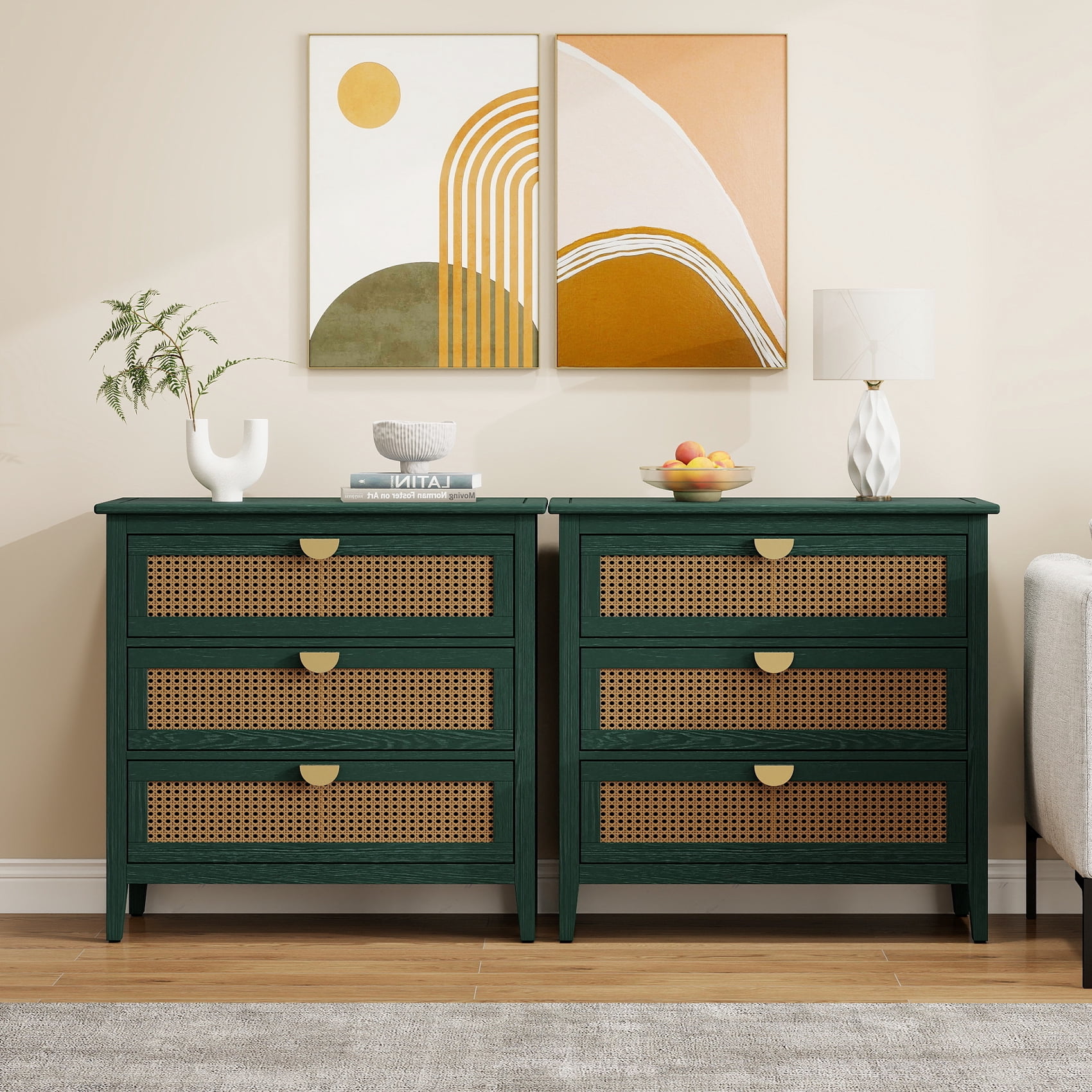 dark green dresser with gold handles Dark Green Dresser with Gold Hardware