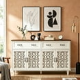 thumbnail image 1 of LFGUIZO 59″ White Retro Sideboard with 4 Heart Shaped Carved Doors, 2 Drawers and 2 Adjustable Shelves, Dining Room,Living Room, TV Stand, 1 of 6