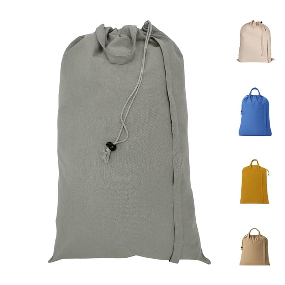 LFH Home Cotton Canvas Extra Large Laundry Bag with Handle, Heavy Duty Drawstring Closure Washable Laundry Bags, School Travel, Home, Hotel, College Dorm, Organizer Sack, Toys 28x36-Grey Thanks Giving