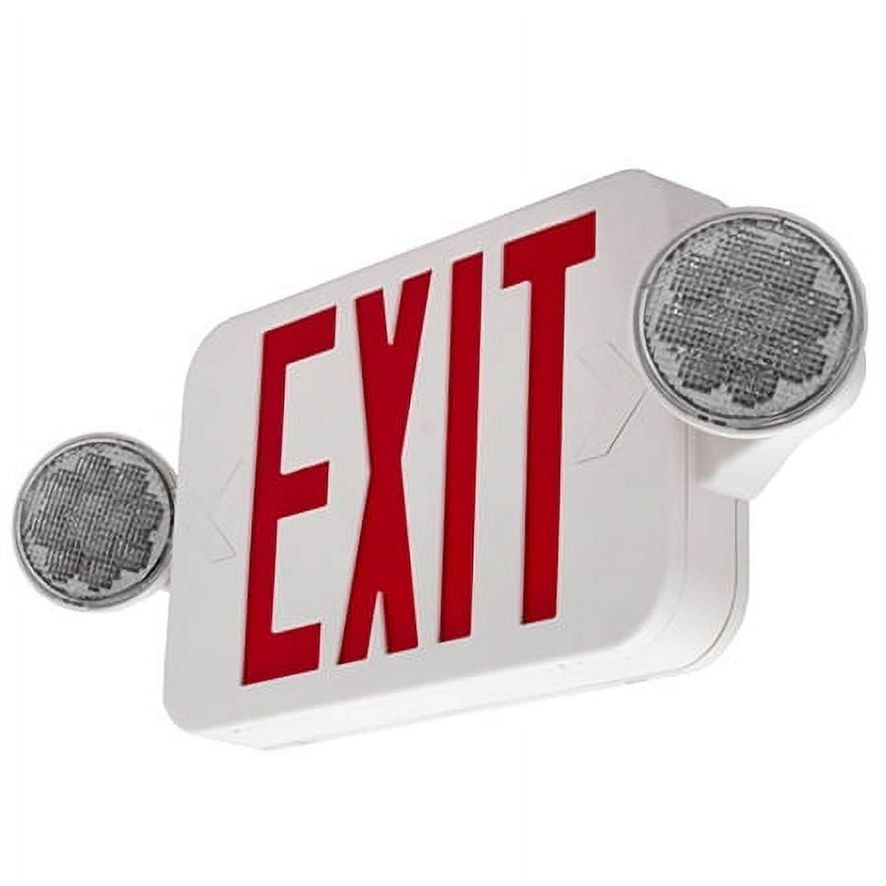 LIGHT FIXTURE INDUSTRIES LFI Lights - Hardwired Red Compact Combo Exit Sign Emergency Egress Light - High Output - COMBORJR2