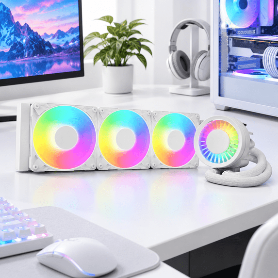 LFIII Pro 360 A-RGB bianco AIO CPU Liquid Cooler Computer Component