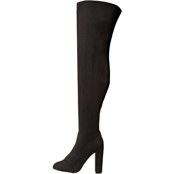 LFL Lust For Life Maven Take Me Higher High Heel Over Knee Boots Black suede (Black suede, 7)