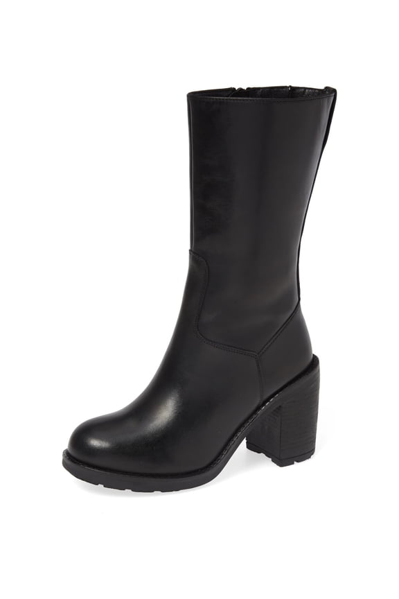 Magnum Round Toe Grungy Lug Sole Chunky Stacked Heel Boots (Black, 11)