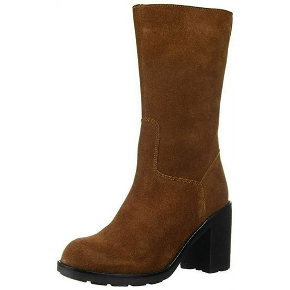 LFL by Lust for Life Magnum Round Tan Toe Grungy Lug Sole Chunky Stacked Heel Boot (8, Tan)