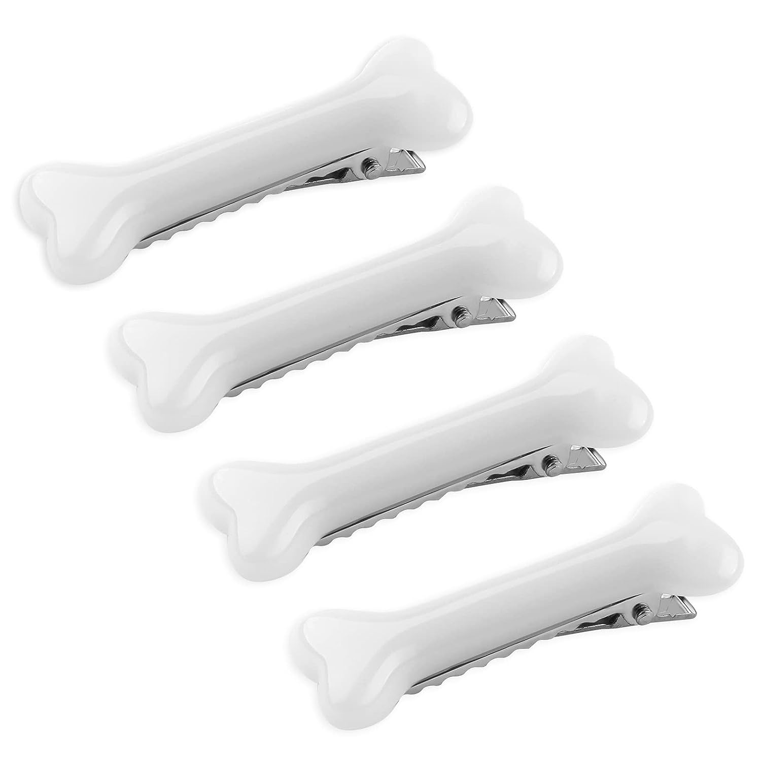 LFOGoods 4pcs Halloween Bone Hair Clips, Bone Barrettes for Women White