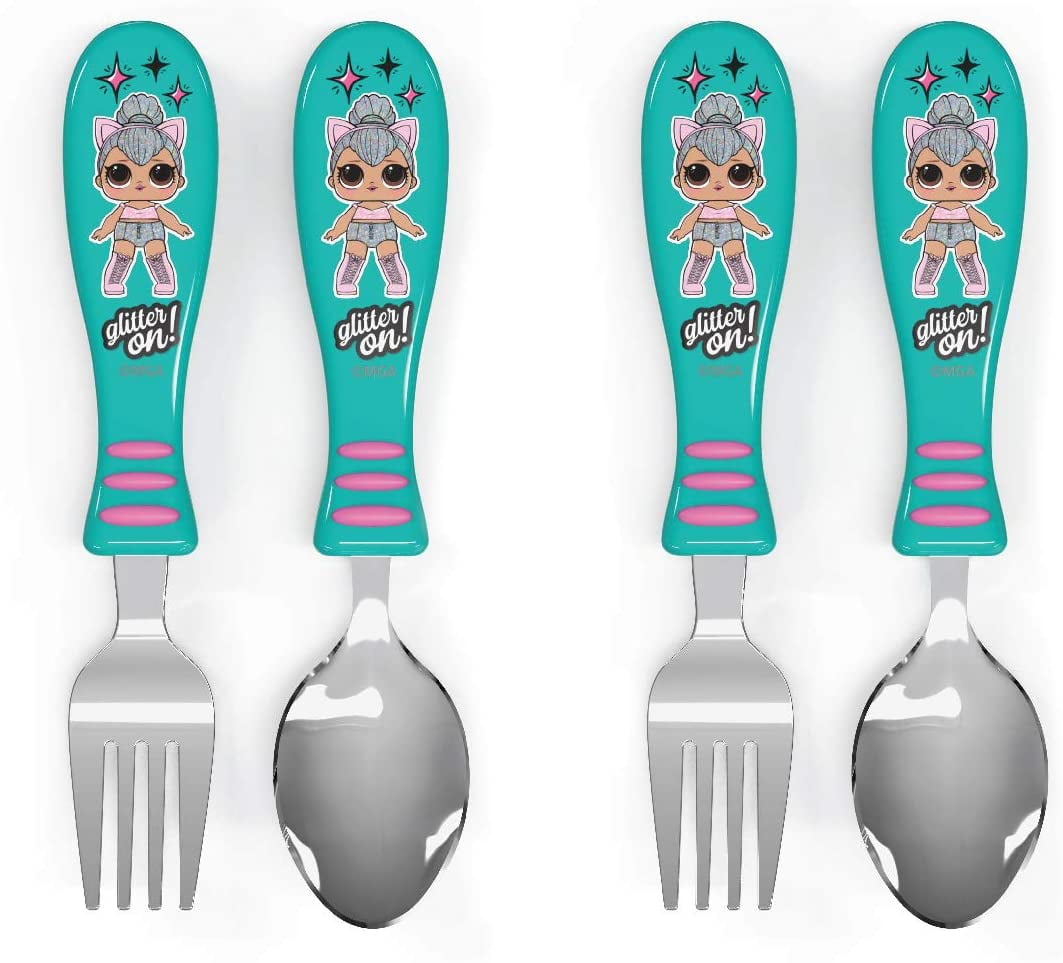 LFOGoods Bluey Kid Flatware Fun Character Art on Both Utensils, Non