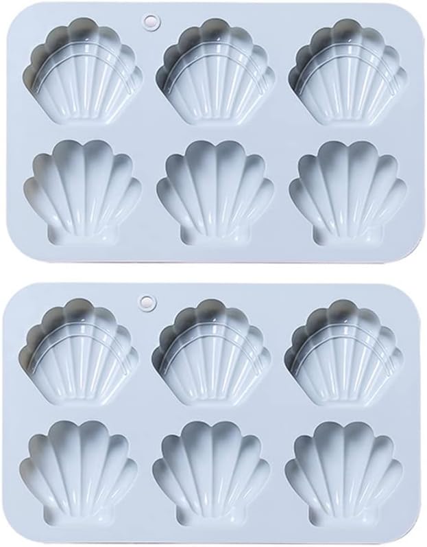 LFOGoods Madeleines Silicone Molds 6 Grids Seashell Shape Fondant Cake