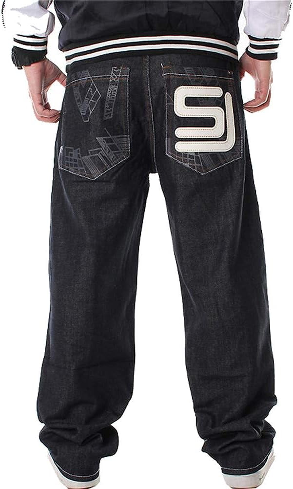 LFOGoods Men's Baggy Hip Hop Black Jeans Loose Skateboard Pants
