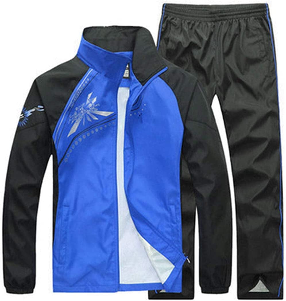 LFOGoods Men's Fitted Exercise Tracksuit Set 2 Pieces Full-Zip Casual ...