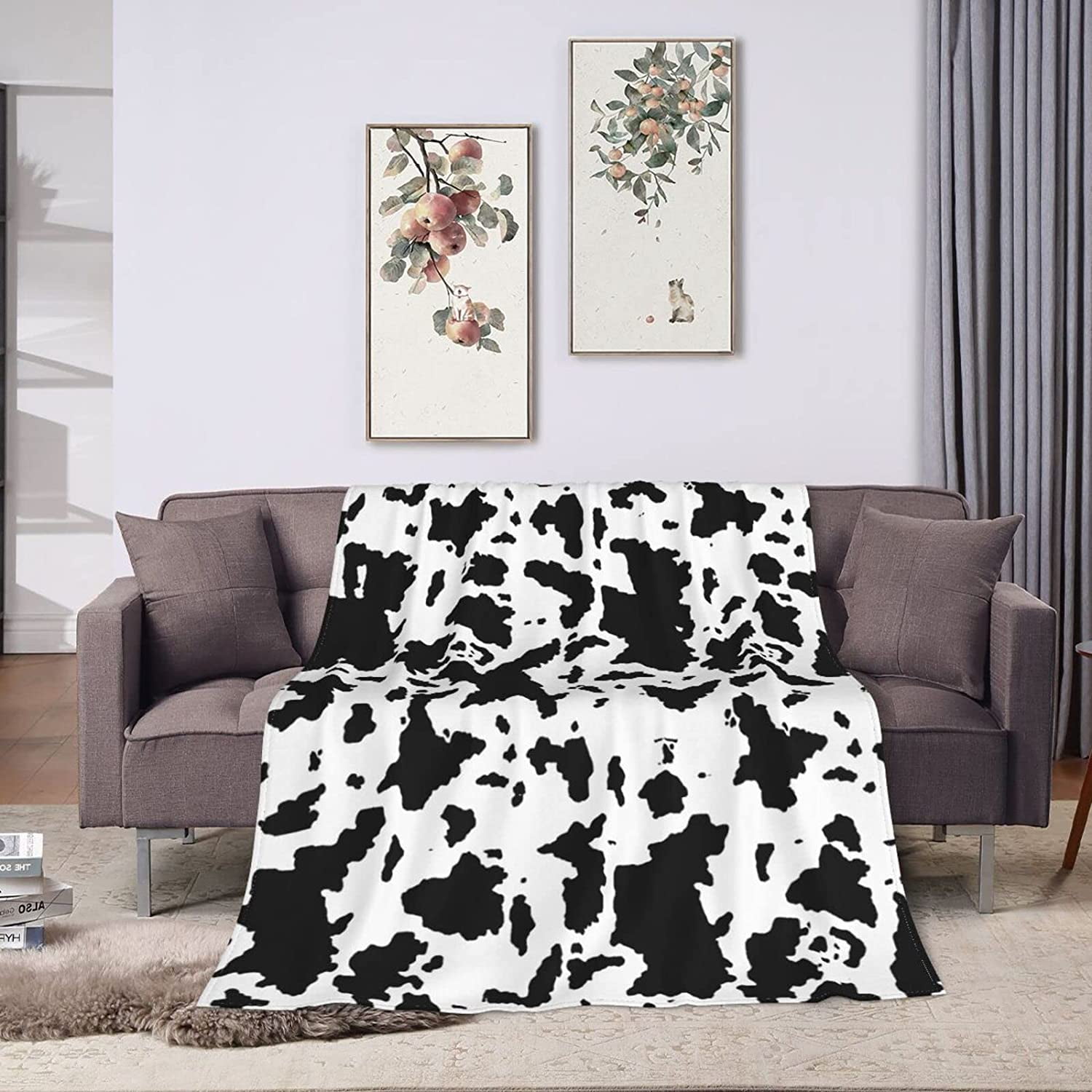 LFOGoods Pink Cow Print Blanket Comfort Cow Print Stuff Warm Pink Cow Print Throw Blankets Soft