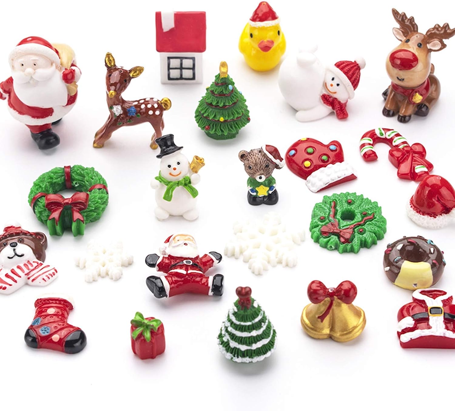 LFOGoods Set Of 24 Cute Miniature Resin Christmas Tree Ornament Figures lfogoods-set-of-24-cute-miniature-resin-christmas-tree-ornament-figures