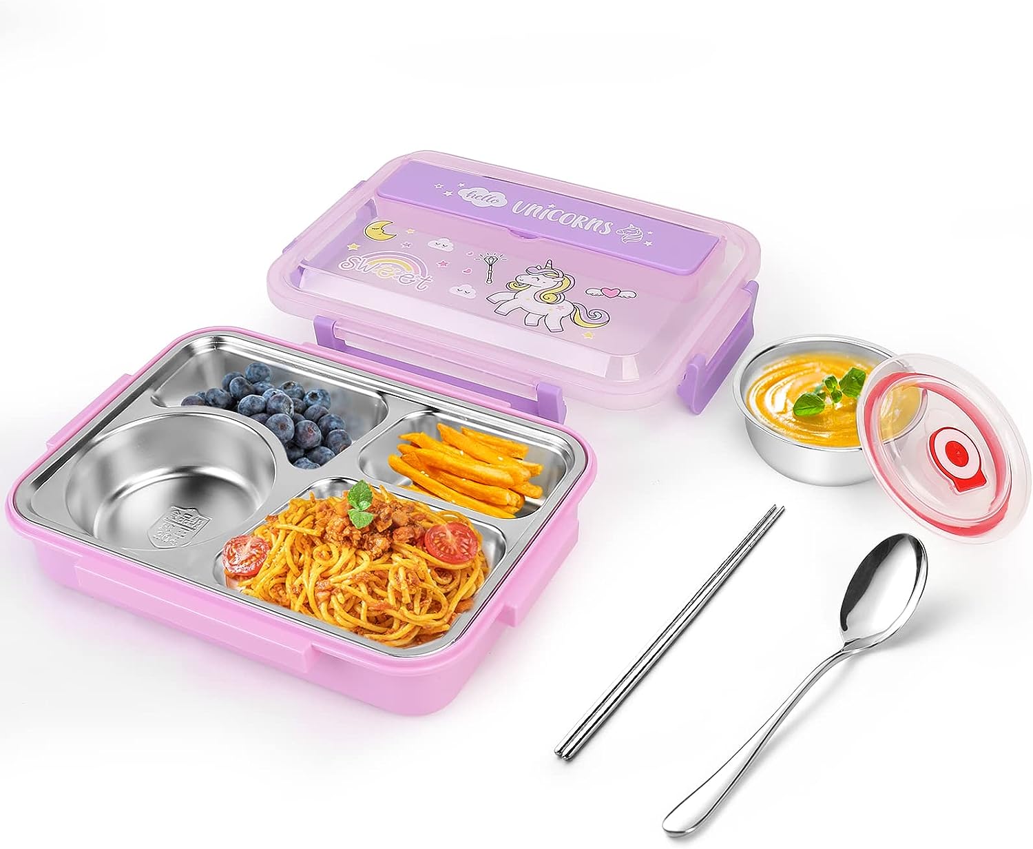 LFOGoods Thermal Insulation 4 Compartments Food Storage Containers