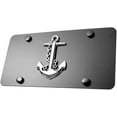 thumbnail image 1 of LFPartS Navy Ship Anchor 3D Emblem on Stainless Steel License Plate (Plate 12"x6", Chrome Emblem on Black), 1 of 3