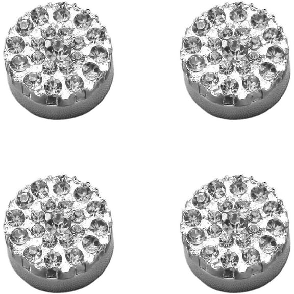 LFPartS Premium Diamond Sparkle Crystal Bling Covers and Screws for License Plate Frame (Clear Crystals)