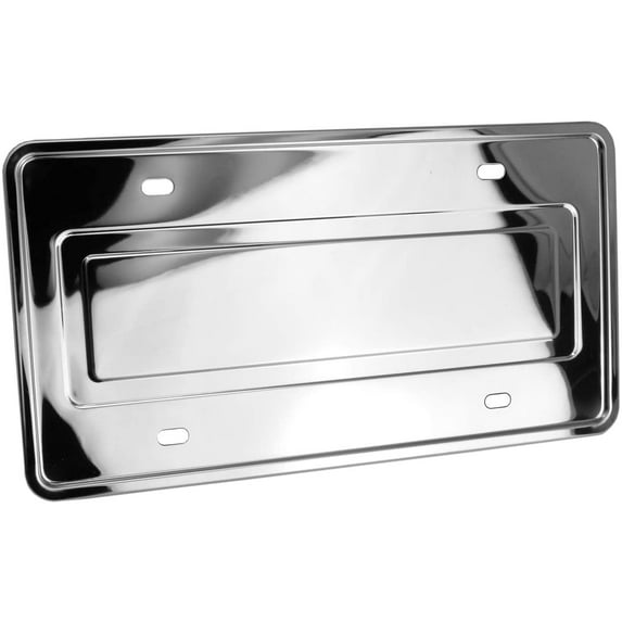 LFPartS Stainless Steel License Plate Backing Reinforce Holder/Bracket (Chrome)