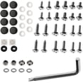 thumbnail image 1 of LFParts Stainless Steel Rust Resistant License Plate Frame Security Anti-Theft Locking Screws Fasteners Ultimate Kit Domestic Import (Black Screw Caps), 1 of 3