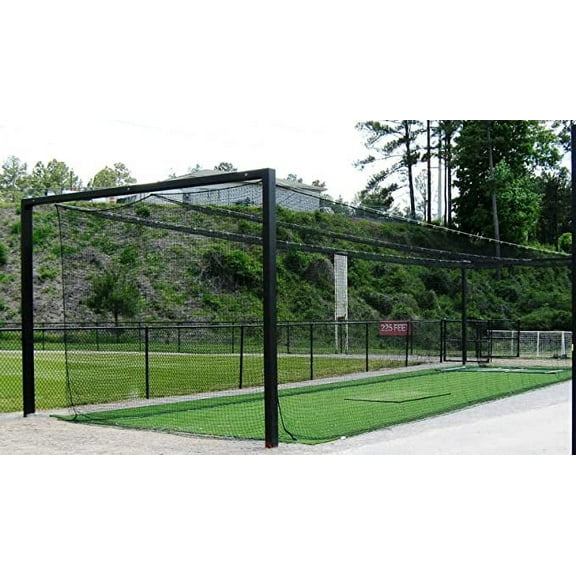 LFS Sport Netting #42 HDPE Batting Cage Net, Black, - 12' x 14' x 55'