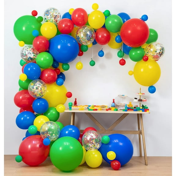 LFVIK Circus Balloon Arch&Red Yellow Blue KKS1Green 4 Sizes 18''12''10''5'' Balloon Garland Kit -Colorful Rainbow Party Supplies for boy and girl Carnival Birthday Decorations