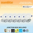 thumbnail image 1 of Sunlite 41871 LED 4" Round Recessed Slim Downlight Fixture, 12 Watts, 700 Lumens, CCT Switch 27K/30K/35K/40K/50K, 90 CRI, Dimmable, Energy Star, ETL Listed, Matte White, Title-24 Compliant, 6 Pack, 1 of 7