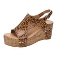 thumbnail image 1 of LFXJVY Wedge Heel Sandals For Women Platform Animal Print Open Toe Hook & Loop Adjustable Strap SummerBrown 40, 1 of 8