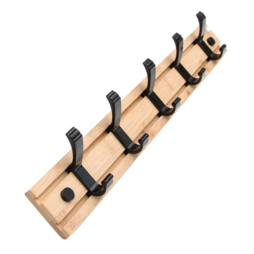 GetUSCart- HomeDo 5Pack Wooden Coat Hooks Wall Mounted, Single