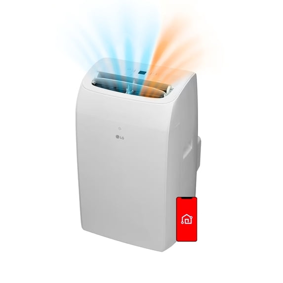 LG New 10,200 BTU 450 Sq Ft Smart Wi-Fi Enabled Portable Air Conditioner with Dehumidifier Function and 12,000 BTU Supplemental Heat, White