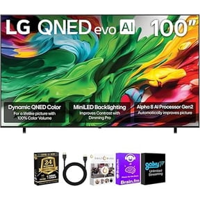 LG 100" QNED85A Series 4K Smart TV 2025 QNED evo AI MiniLED HDR webOS WiFi Bluetooth Gaming Ready HDMI Cable Streaming Bundle - 24 Month CPS Protection Plan