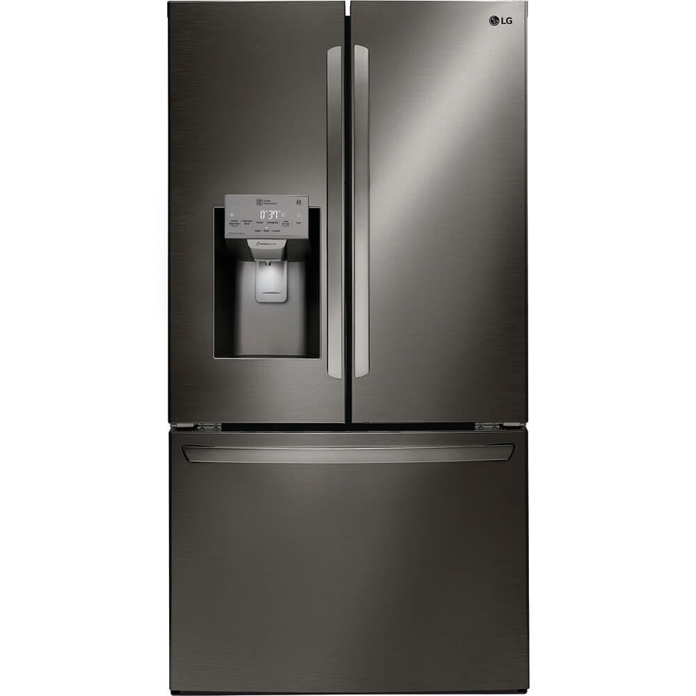 LG 22 cu. ft. Smart WI-FI Enabled French Door Counter-Depth Refrigerator - Black Stainless Steel - image 1 of 7