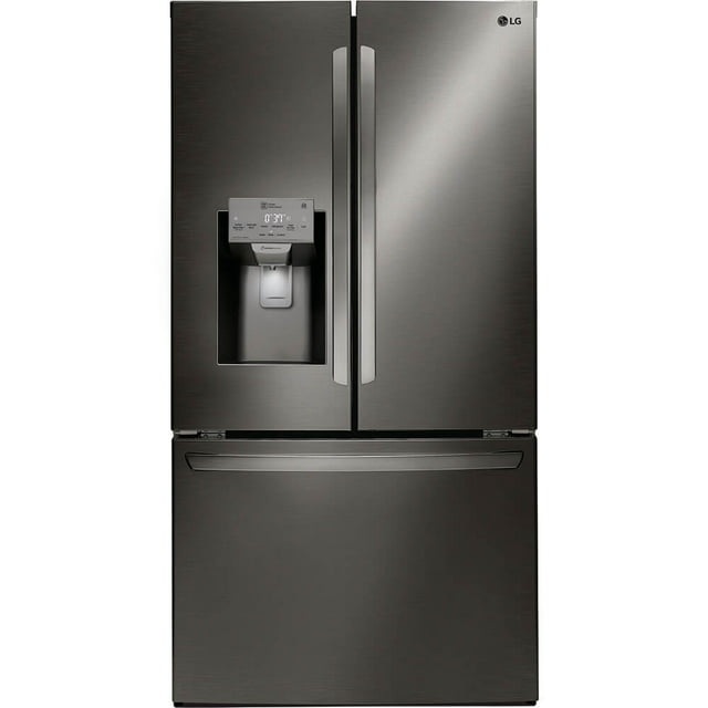 LG 22 cu. ft. Smart WI-FI Enabled French Door Counter-Depth Refrigerator - Black Stainless Steel