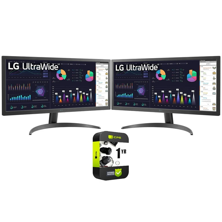LG 26WQ500-B 26 inch UltraWide FHD HDR10 IPS Monitor with AMD FreeSync 2  Pack Bundle with 1 YR CPS Enhanced Protection Pack