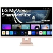 Open Box LG 27" Monitor Full HD IPS MyView Smart Monitor with webOS and Built-in Speakers, Pink, 27SR50F-P
