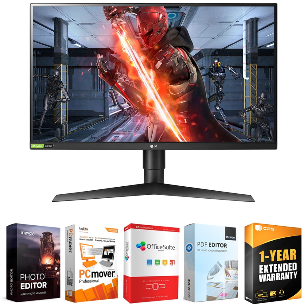 LG 27 inch Ultragear QHD Nano IPS 1ms NVIDIA G-SYNC Compatible Gaming  Monitor Bundle with Tech Smart USA Elite Suite 18 Standard Editing Software  Bundle and 1 Year Extended Warranty 