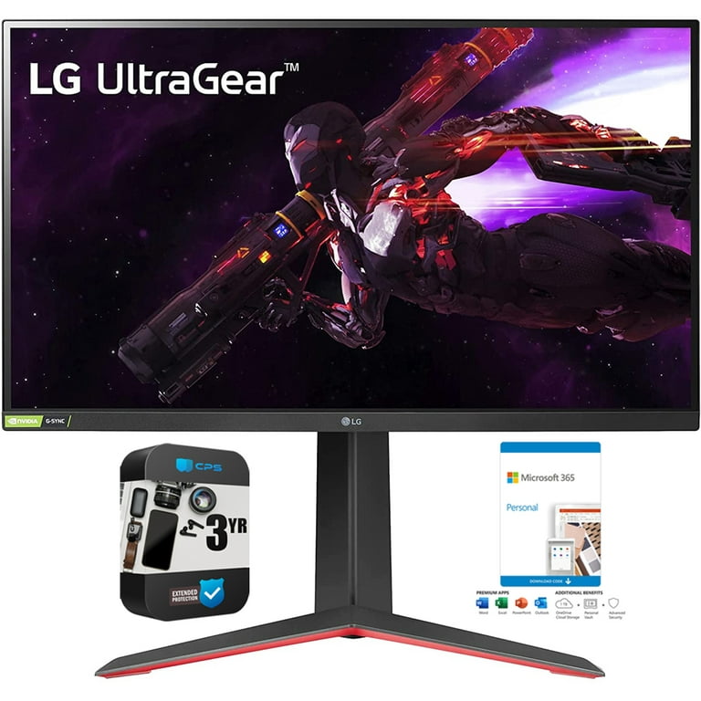 LG 27GP850-B 27 inch UltraGear QHD (2560 x 1440) Nano IPS Gaming Monitor +  AMD FreeSync Bundle with 365 Personal 15 Month Subscription Download for  PC/Mac and 3 YR CPS Enhanced Protection Pack 