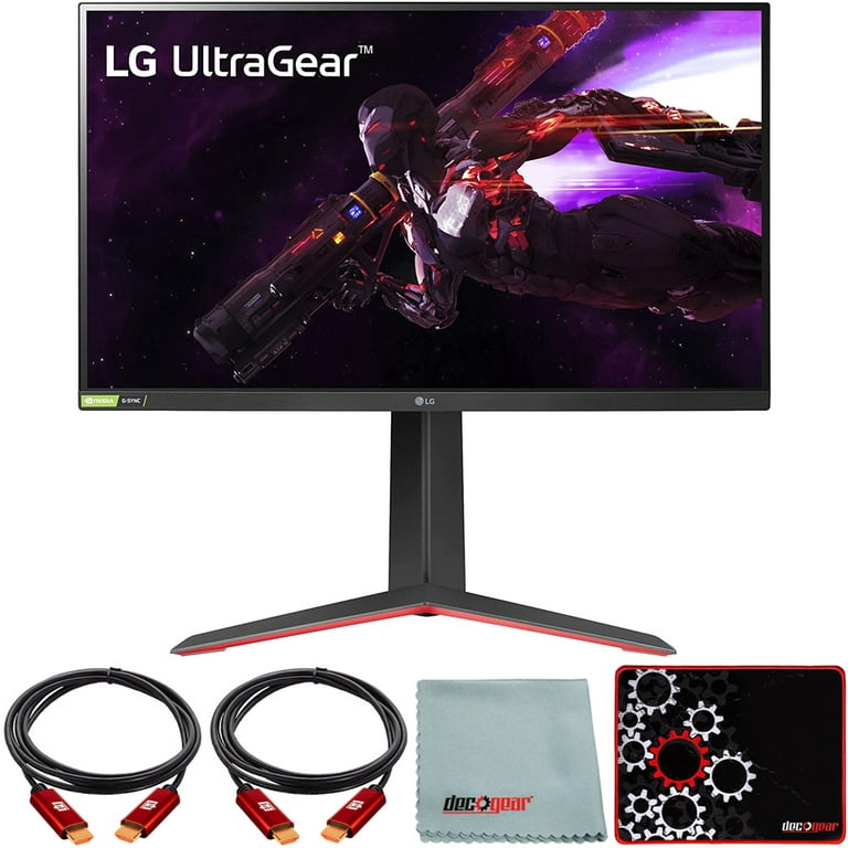 LG 27GP850-B 27 inch Ultragear QHD 2560 x 1440 Nano IPS Gaming Monitor +  AMD Bundle with Deco Gear HDMI Cable 2 Pack