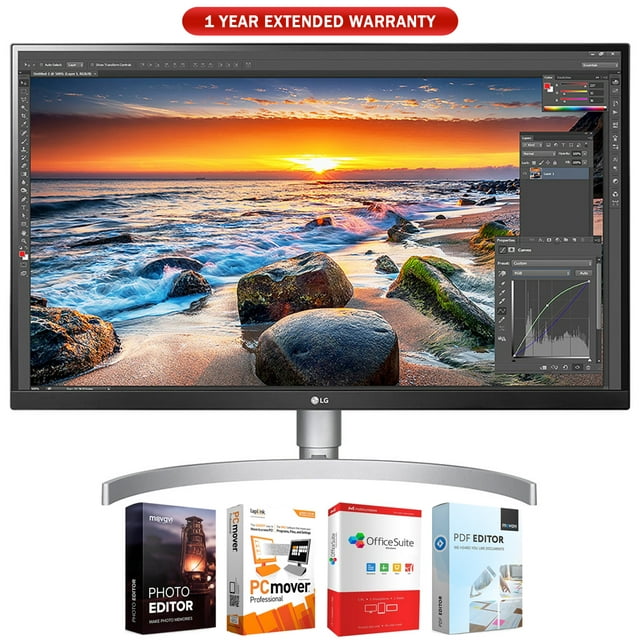 LG 27UL850-W 27-inch 4K UHD IPS LED Monitor with VESA DisplayHDR 400 Bundle with Tech Smart USA Elite Suite